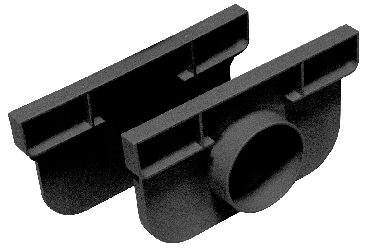 Minimaal 5! Topdrain set eindkappen met uitlaatmogelijk dia. 50 mm zwart