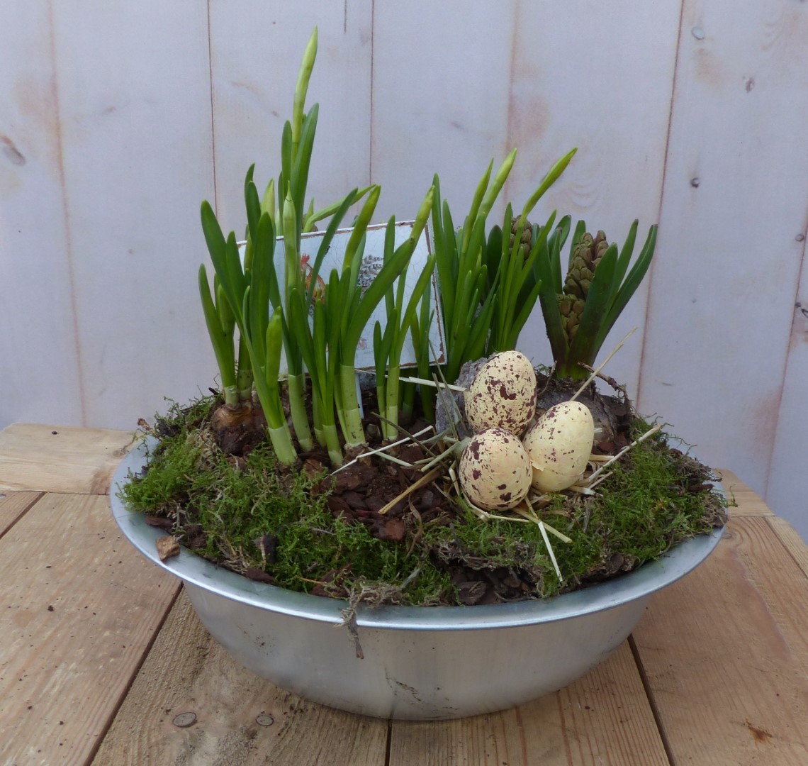 Metalen schaaltje met diverse bolletjes 30 cm - Warentuin Natuurlijk