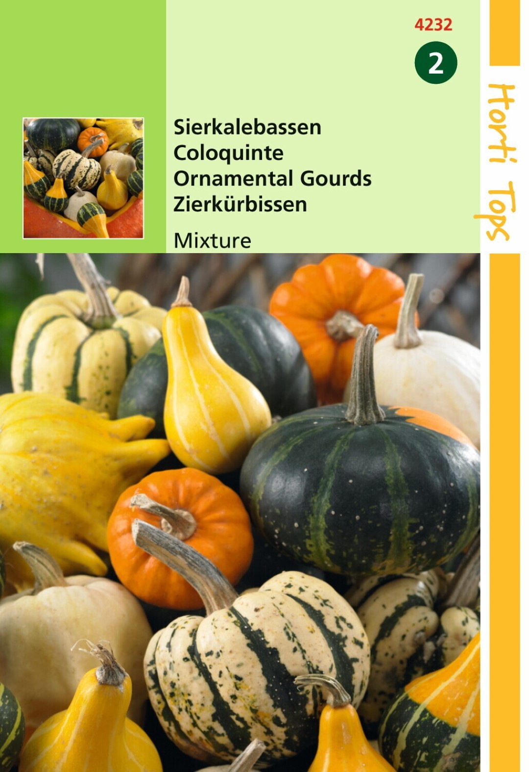 Hortitops Zaden - Cucurbita, Sierkalebas klein-en groot gem.