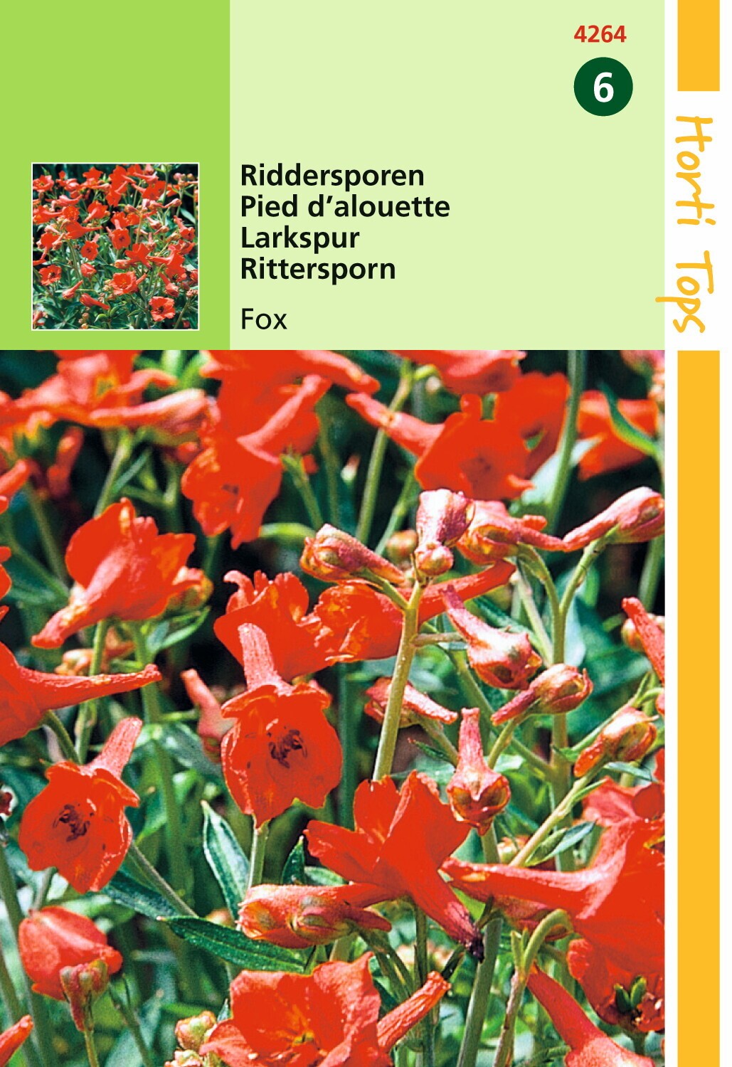 Hortitops Zaden - Delphinium Nudicaule 'Fox' Oranje-Rood