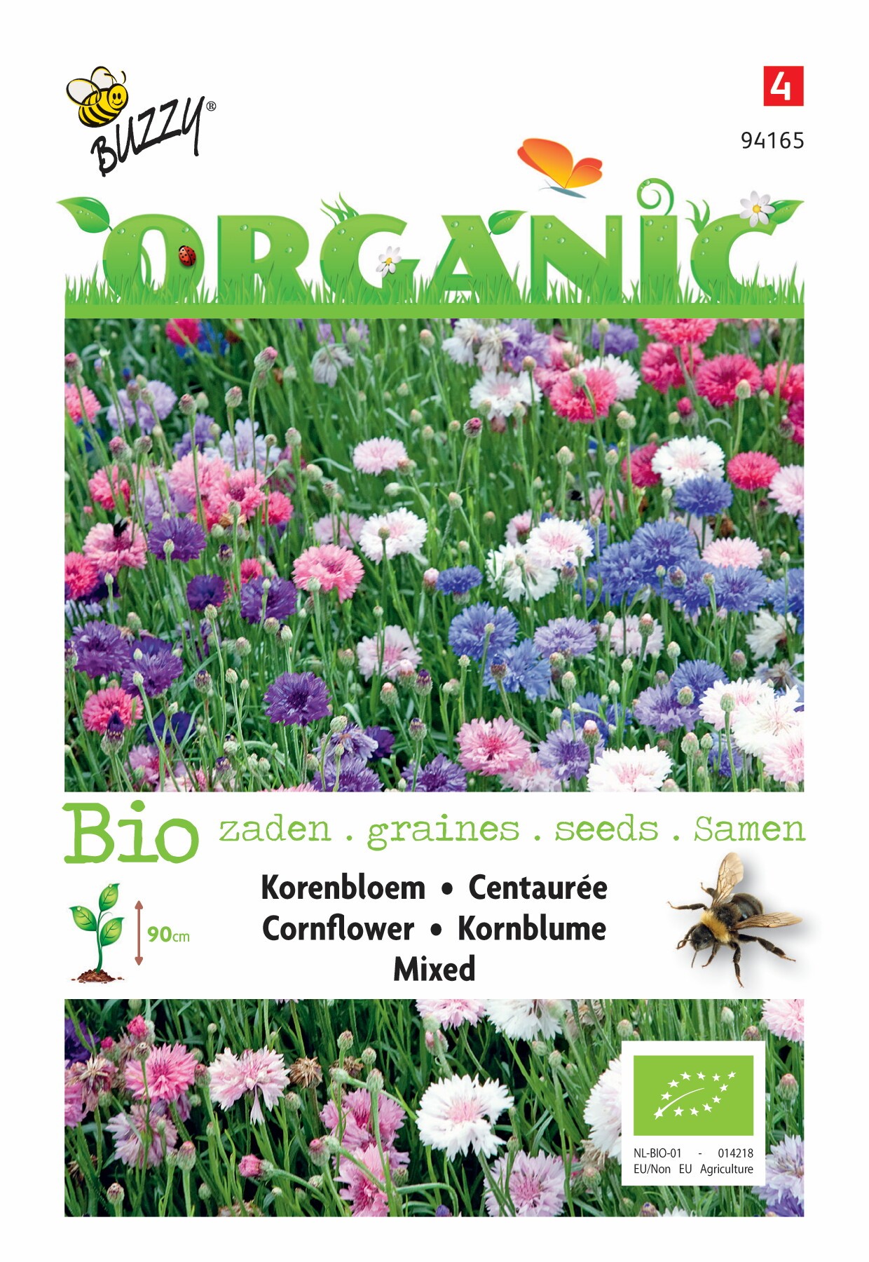 Buzzy® Organic Centaurea, Korenbloem gemengd (BIO)