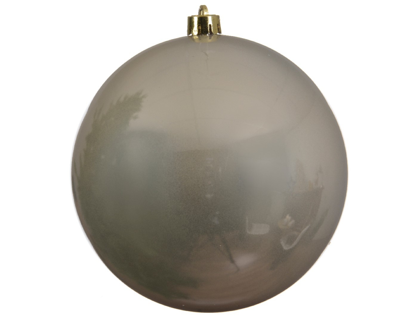 Decoris grote decoratie kerstbal - 20 cm - licht champagne - kunststof - kerstversiering