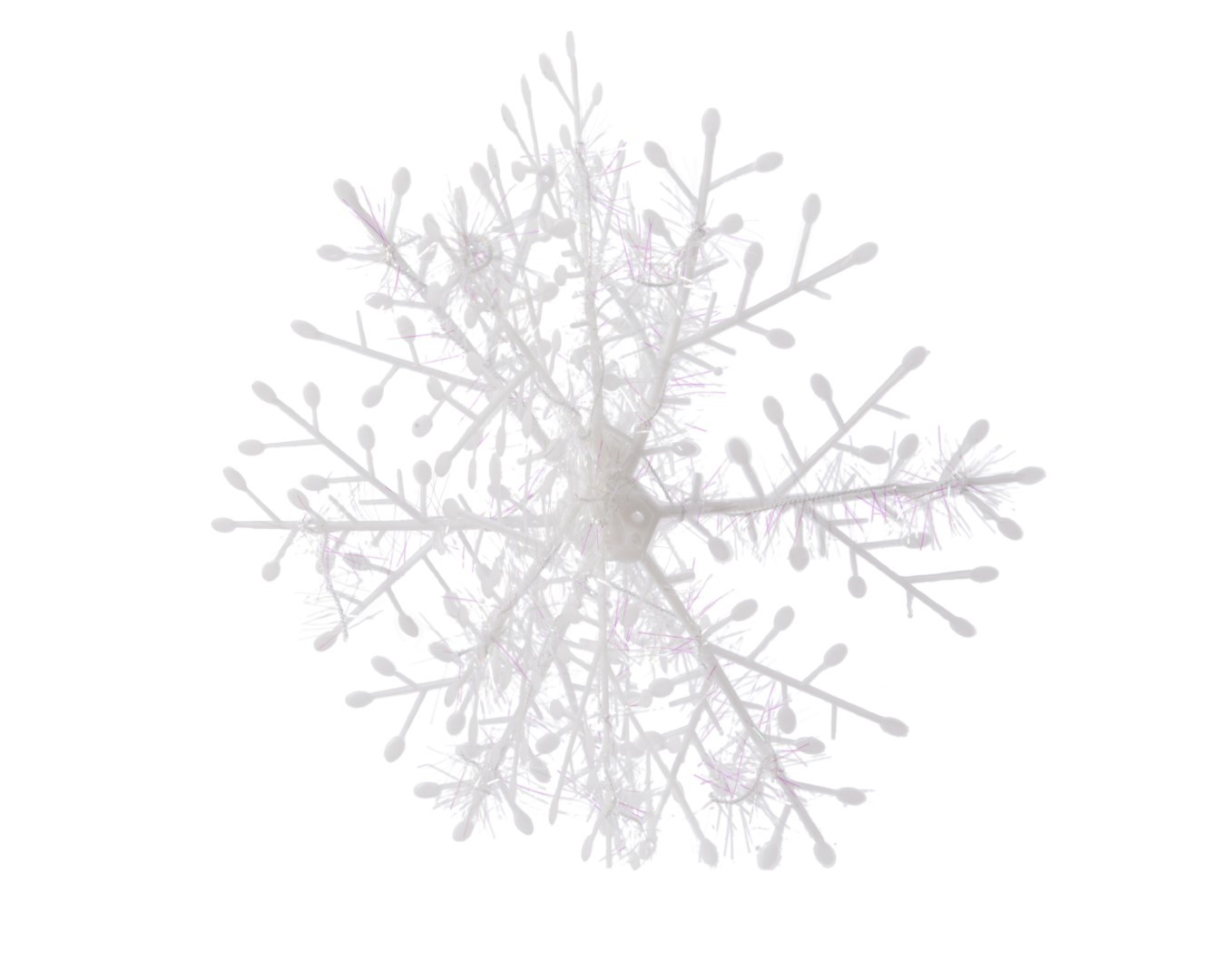 Sneeuwvlok hang d18 cm wit/iris 2st - Decoris