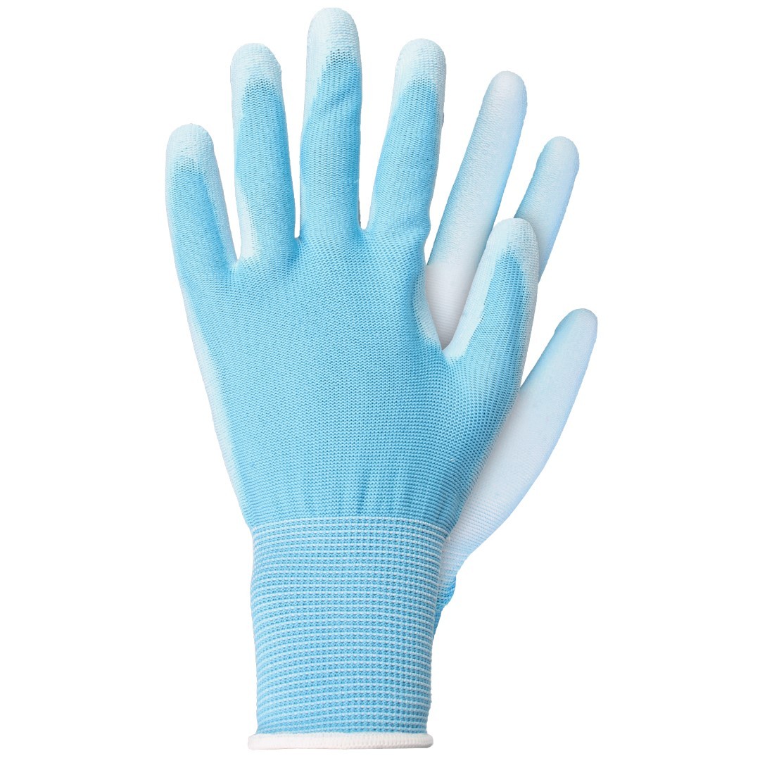 Werkhandschoenen licht polyester blauw S TalenTools