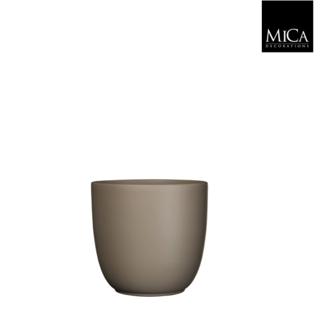 Tusca pot rond taupe mat h16xd17 cm Mica Decorations