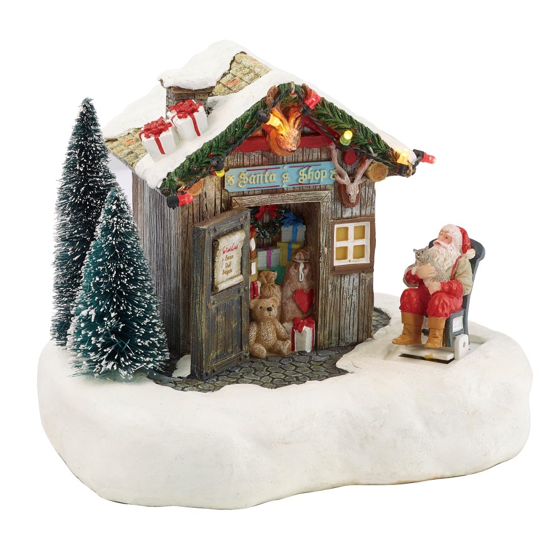 Luville Kerstdorp Miniatuur Santa's Shop - L16,5 x B12 x H13,5 cm