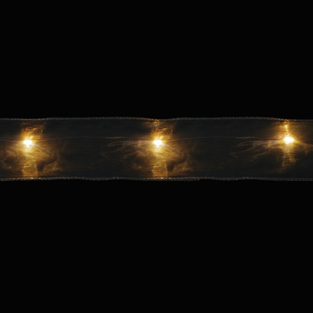 Transparant goudkleurig lint met 50 LED lampjes - Luca