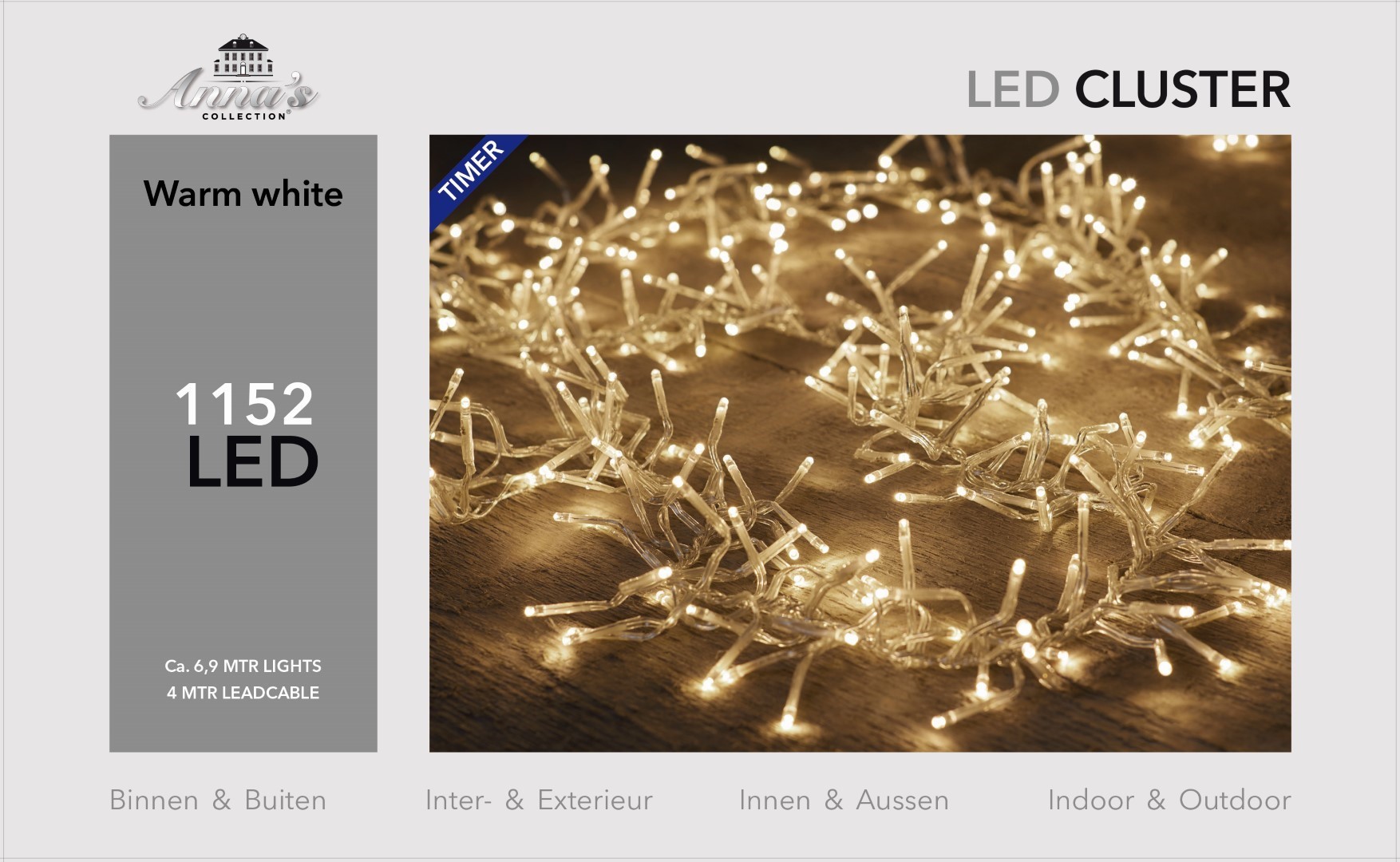 Clusterverlichting 1152 LED s warm wit Anna's Collection