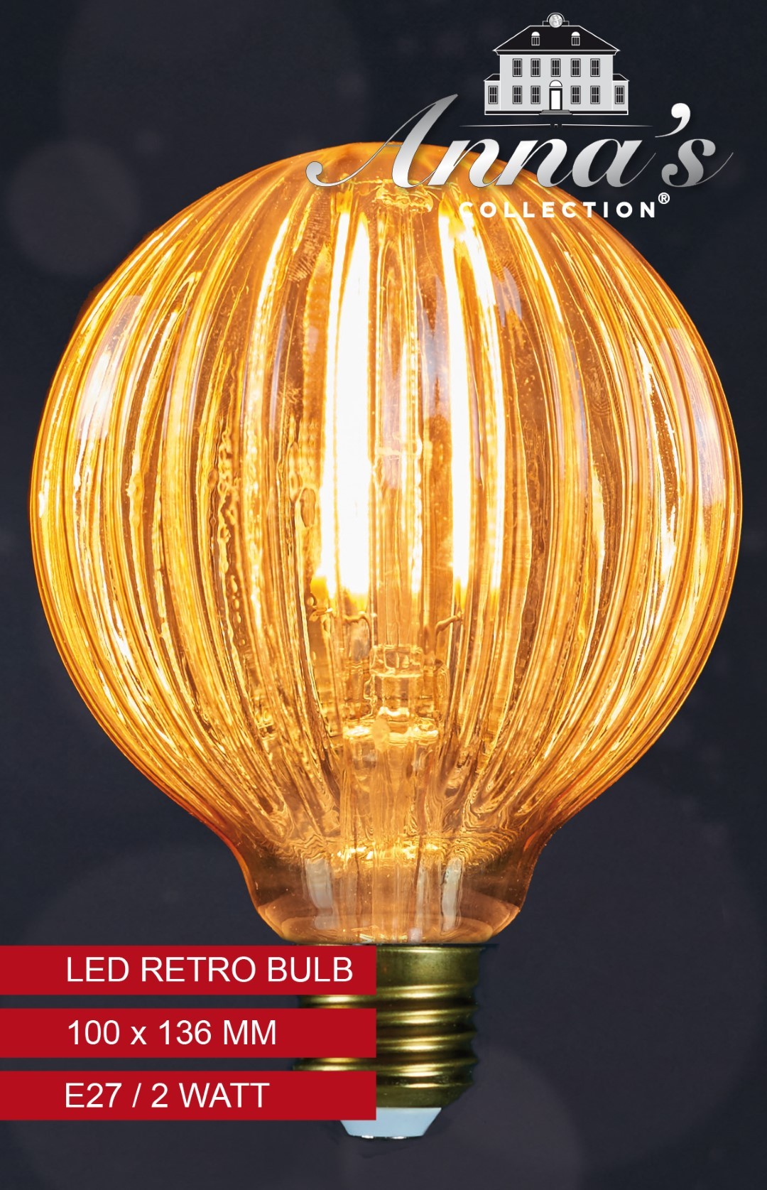 Led retro lamp pompoen 100x136mm 2w/e27 Anna's collection