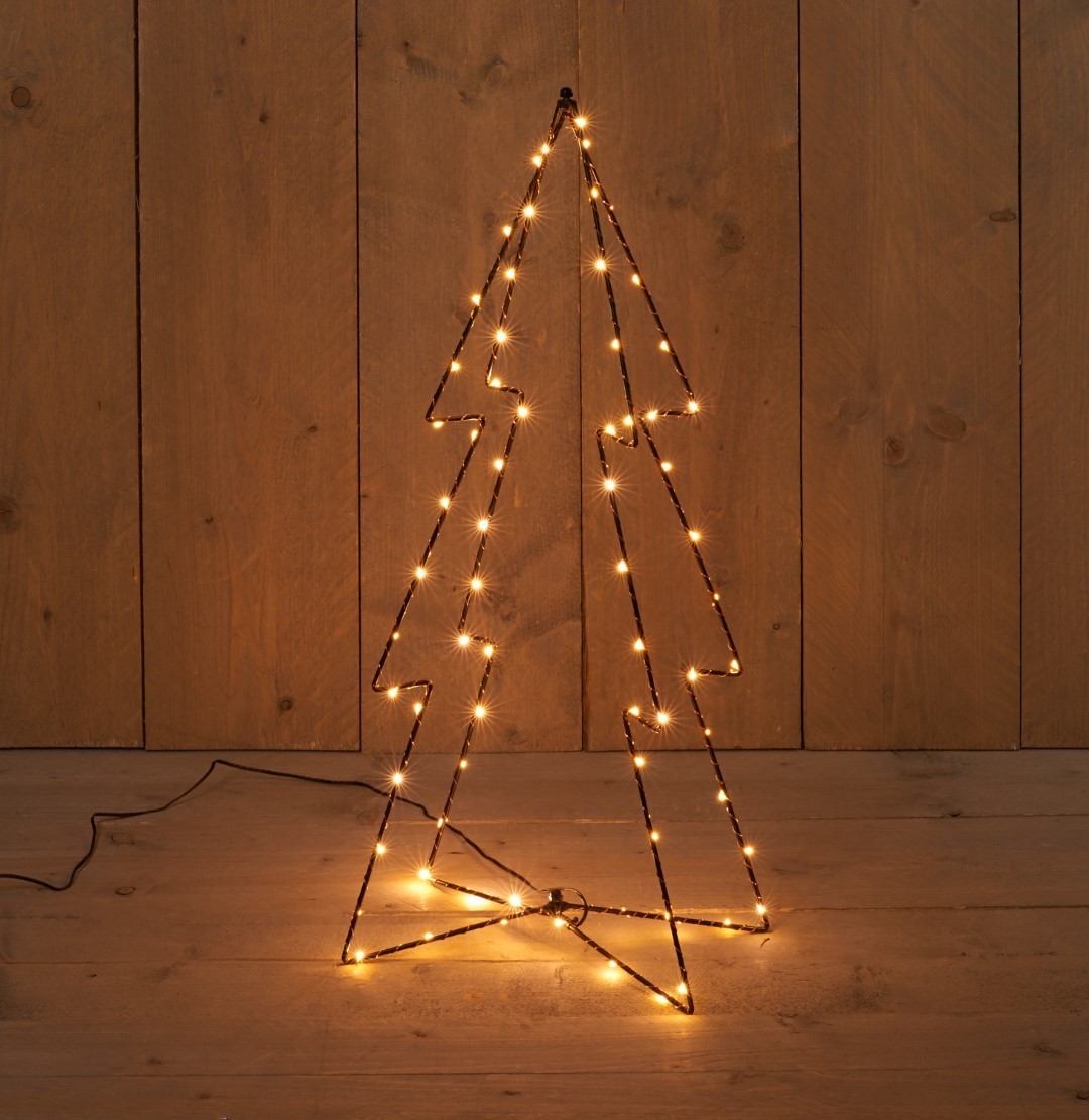 Verlichte figuren 3D kerstbomen / lichtbomen 72 cm voor buiten