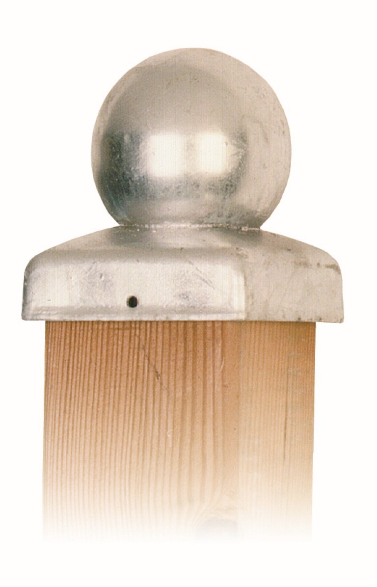 Paal-ornament bol verzinkt 91x91 mm