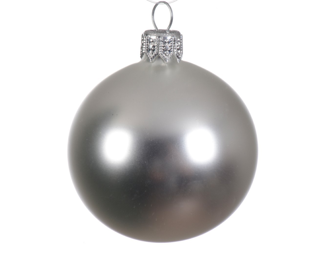 6 Glazen kerstballen mat 6 cm zilver - Decoris