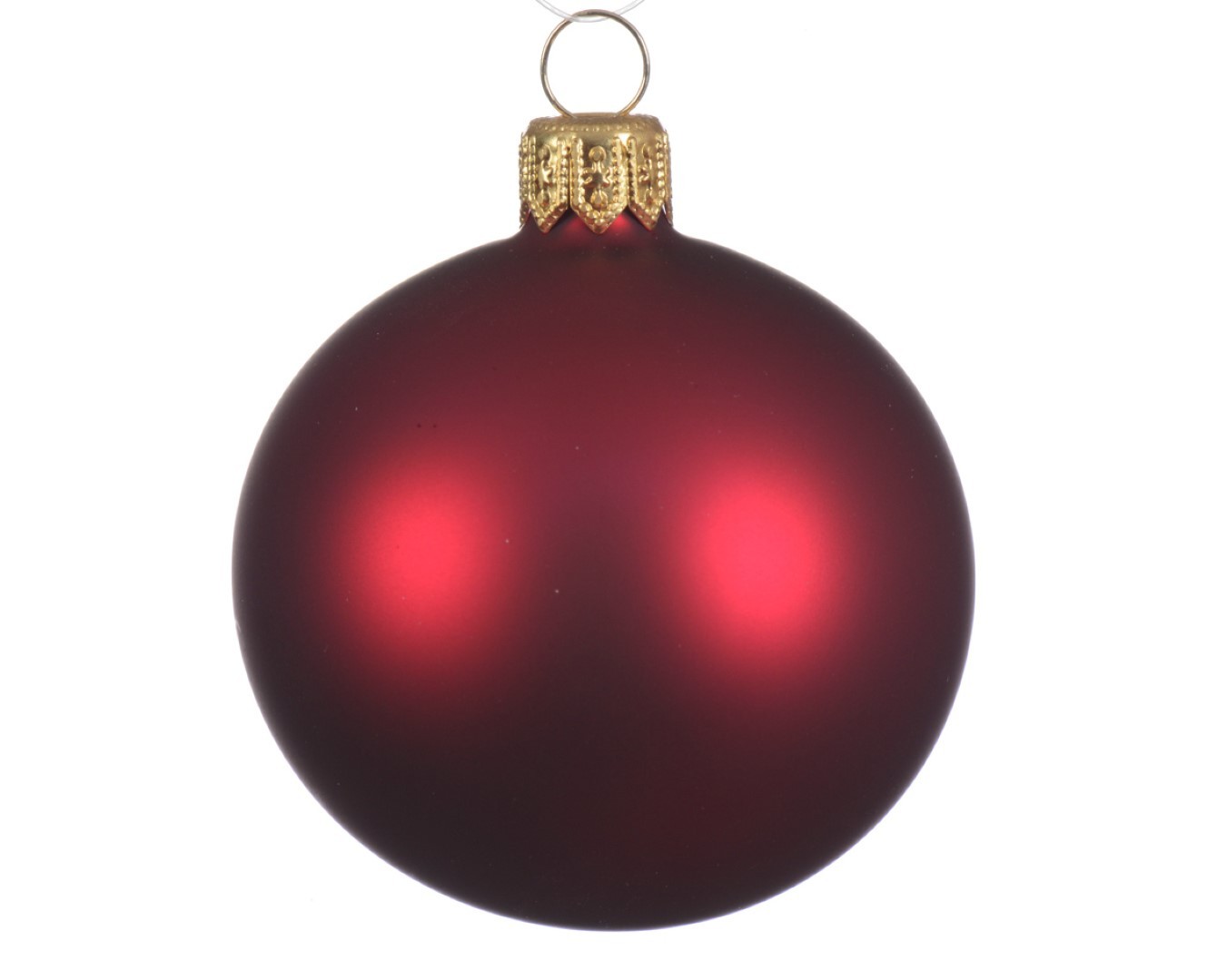 6 Glazen kerstballen mat 6 cm ossenbloed - Decoris