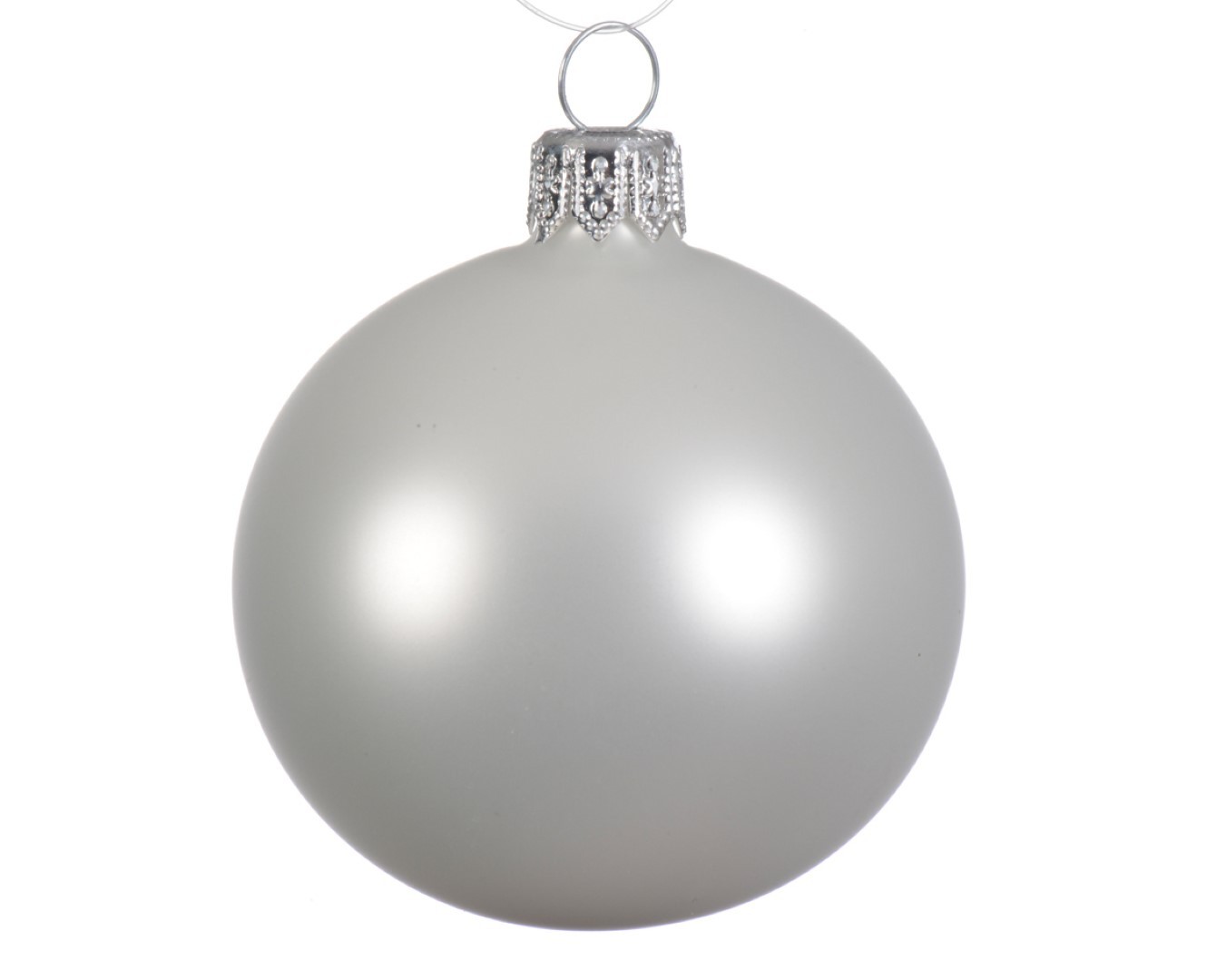 6 Glazen kerstballen mat 8 cm winter wit - Decoris