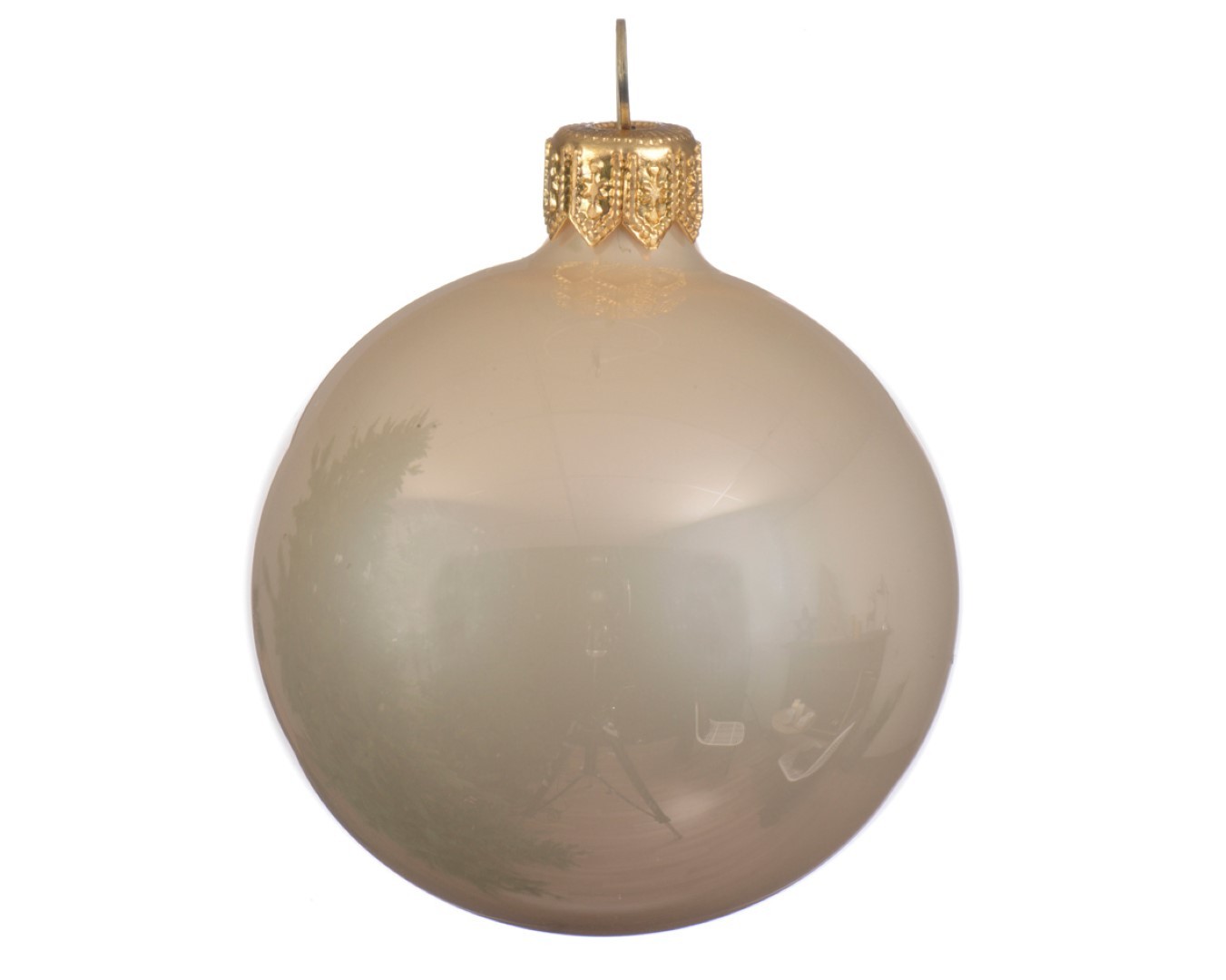 1 Glazen kerstbal glans 15 cm parel Decoris