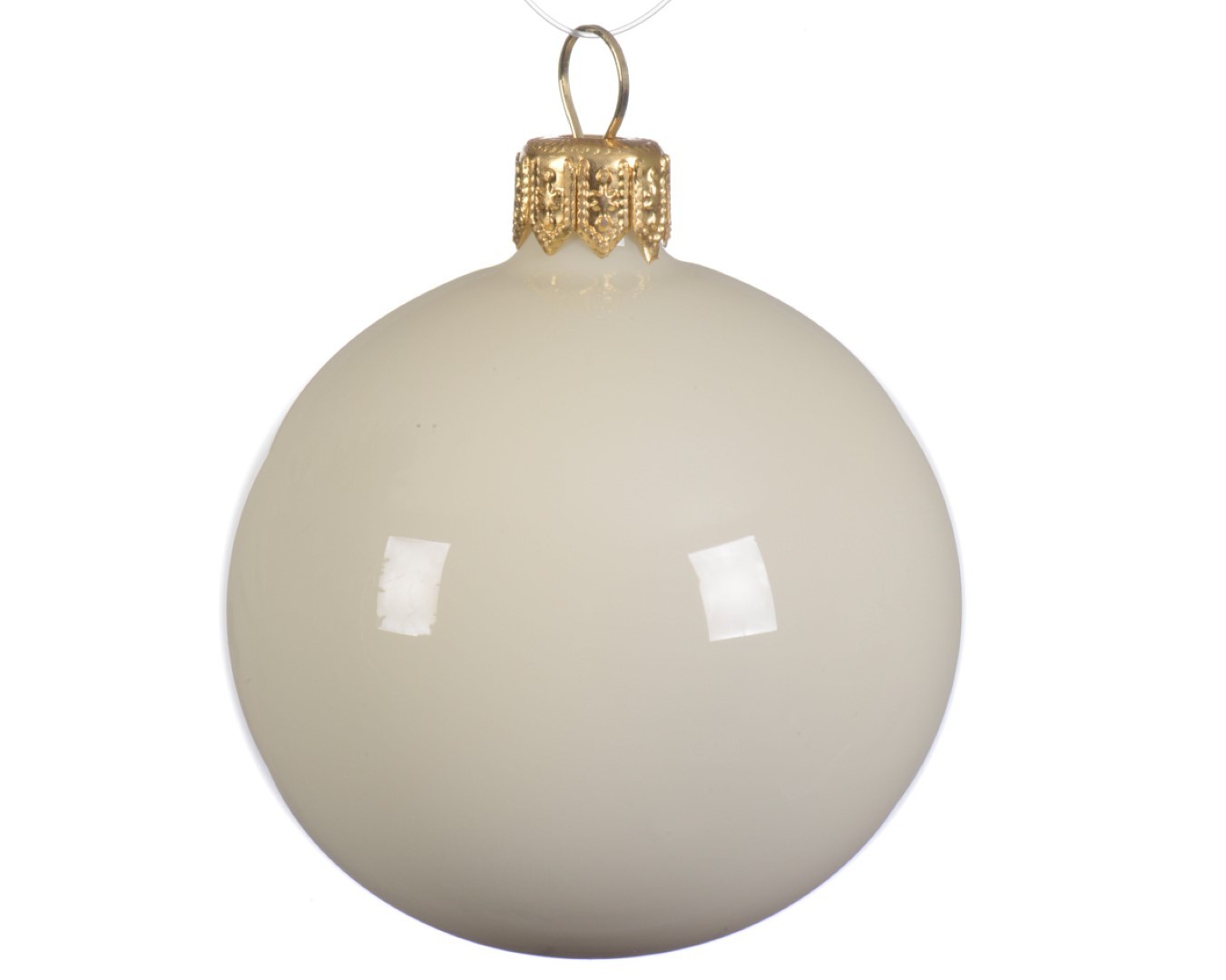 4 Glazen kerstballen glans 10 cm wol wit Decoris