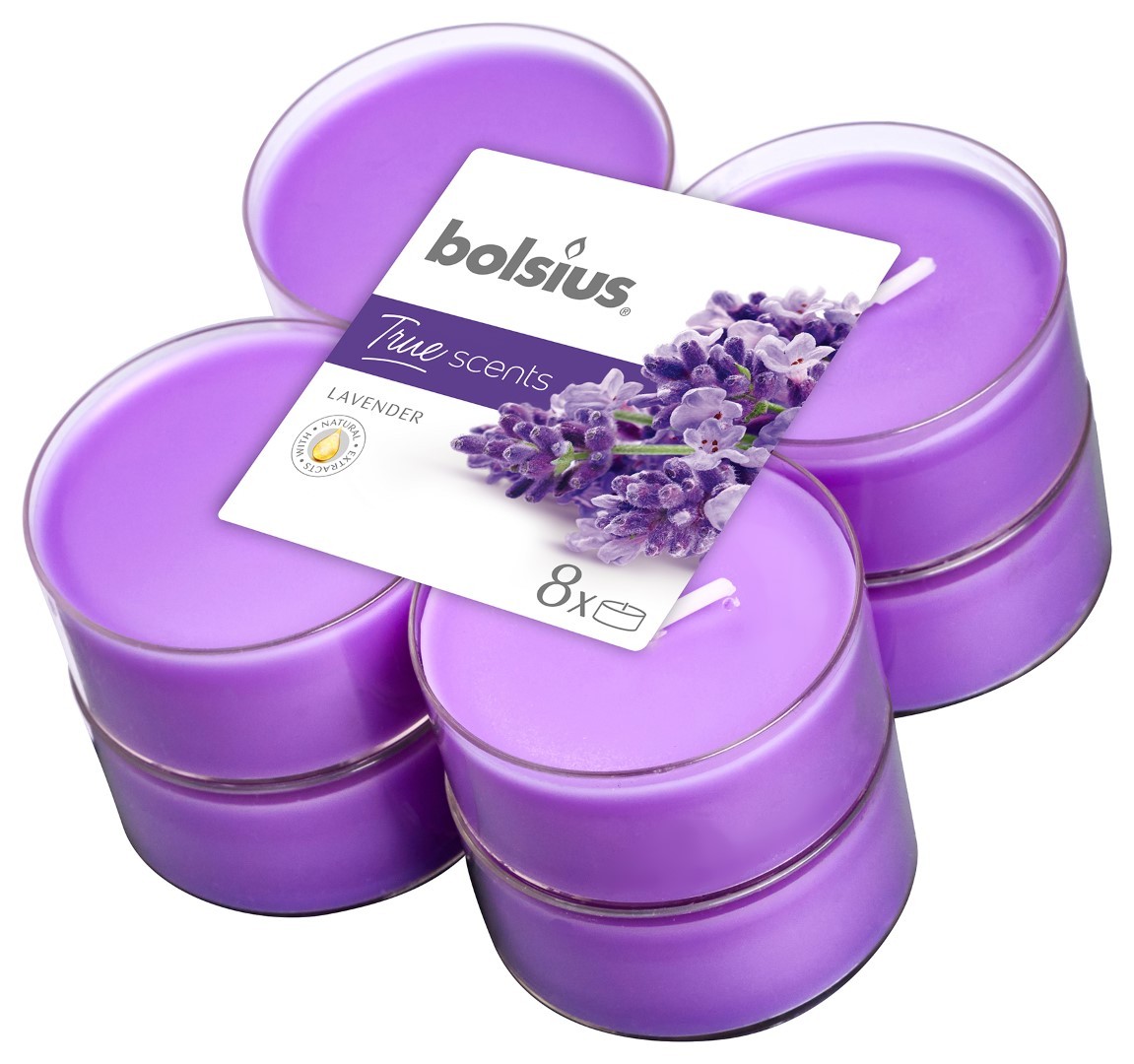 Maxilicht geur 8 stuks True Scents Lavendel Bolsius