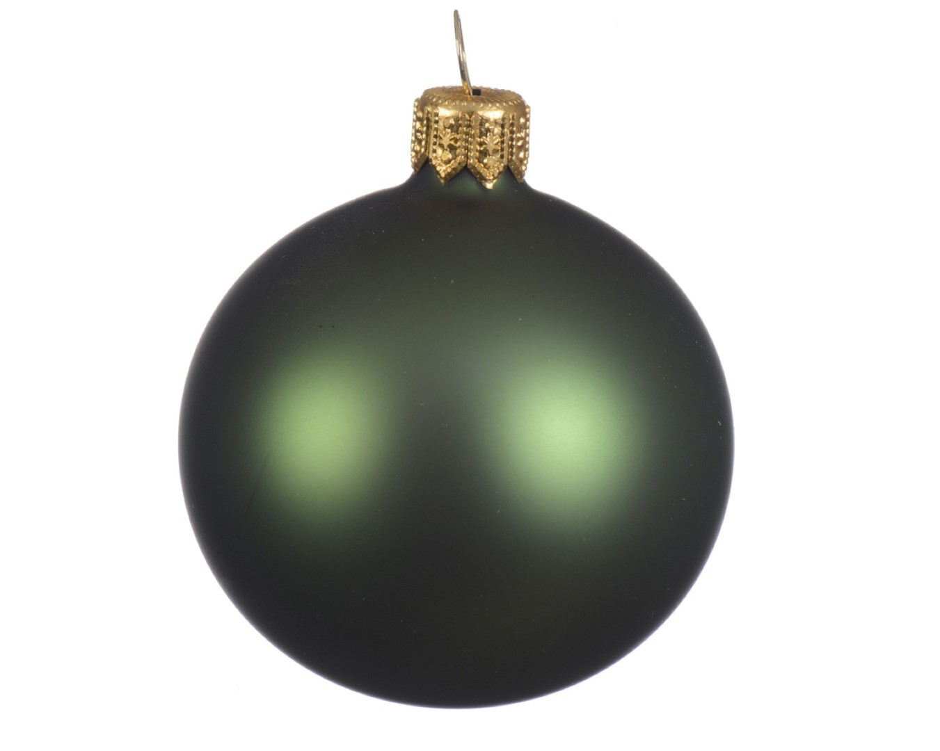 1 Glazen kerstbal mat 15 cm dennen groen - Decoris