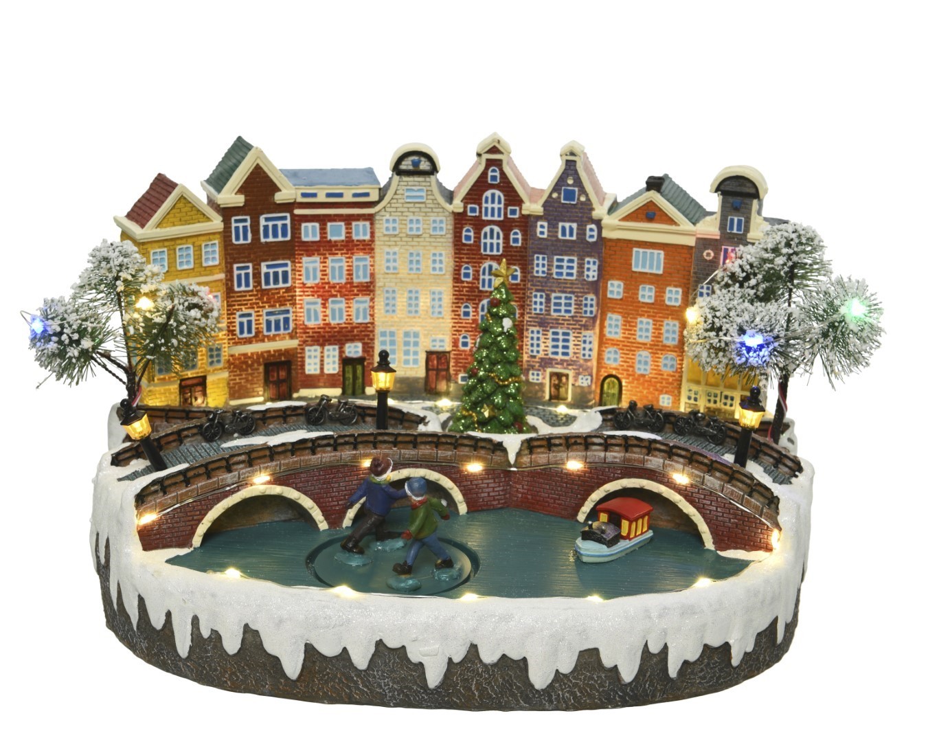 LED tafereel kerst Amsterdam 33x24x22 cm 45L multiLumineo