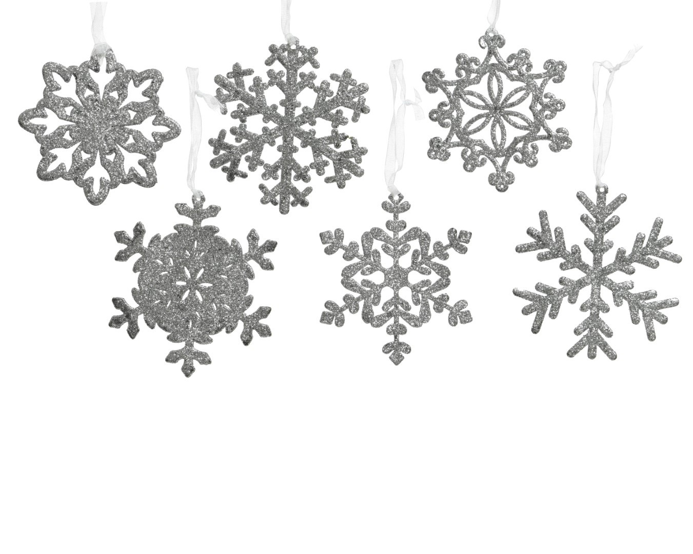 10 stuks! Sneeuwvlok plastic d10 cm zilver - Decoris