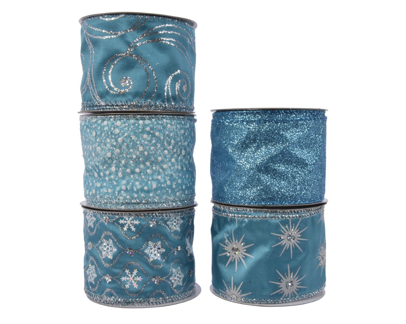 3 stuks! Lint polyester draad l270 cm en b6.3 cm turquoise