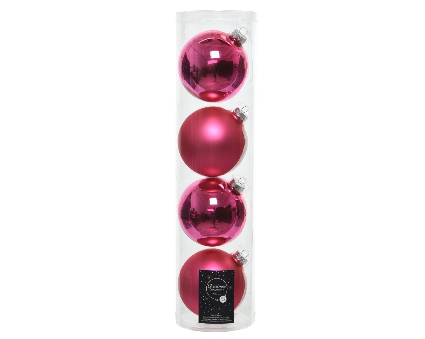 Decoratief Beeld - Kerstballen Glas Glans-mat Dia Knal - Aluminium - Decoris - Roze