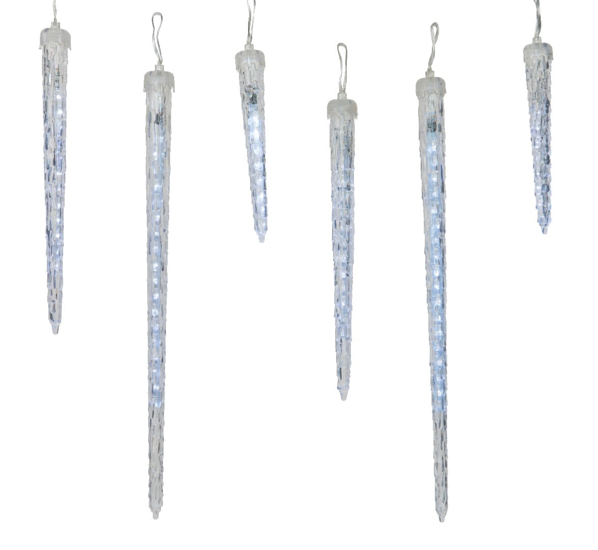 LED icicle display buiten 250cm-76L transparent/koel wit - Lumineo