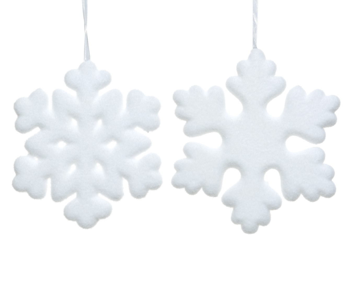 5 stuks! Sneeuwvlok foam fiber d20 en h2,3 cm wit - Decoris