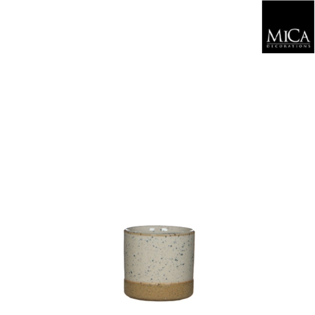 Bloempot Lago pot rond wit h7,5xd7,5 cm - Mica Decorations