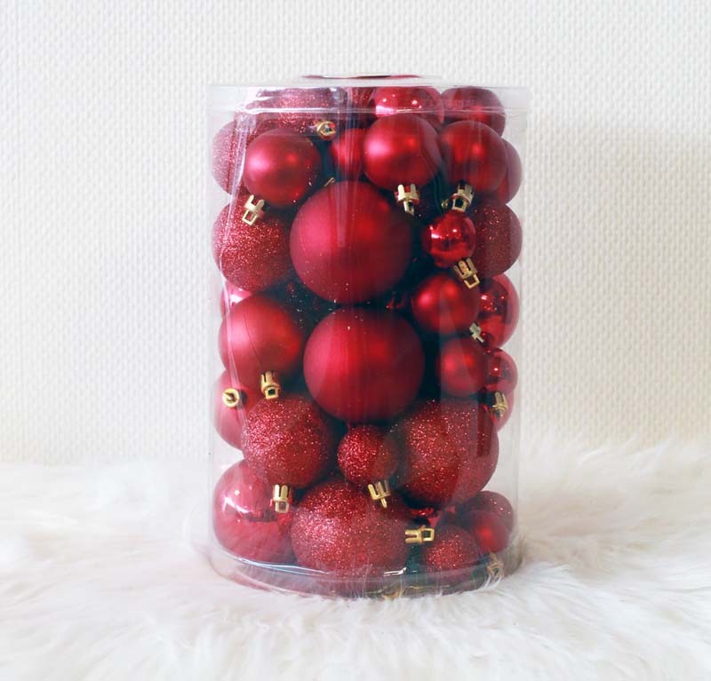 57 Onbreekbare kerstballen mix rood classic