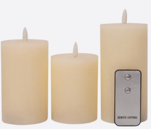 Set Of 3Pcs 7,5X10/12,5/15Cm Grey Inductive Rechargeable Rus - Anna's Collection