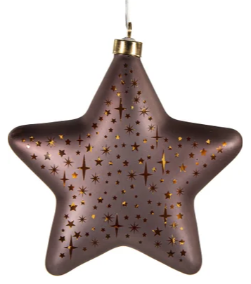 B.O.T. Star Glass Matt Bronze With Stars 19 cm - Anna's Collection