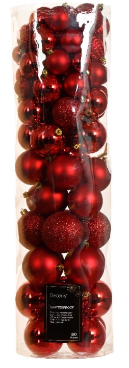 Kerstbal dia. 8 cm christmas red - KSD