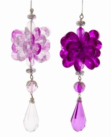 Acrylic purple dangle ornament assorted. - Kurt S. Adler