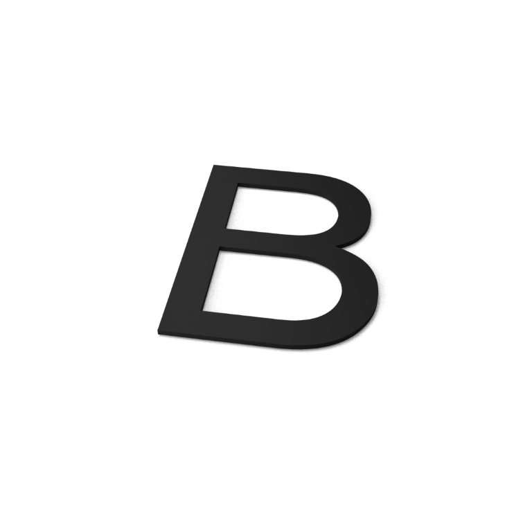 Letter B Model: Huisletter Staal