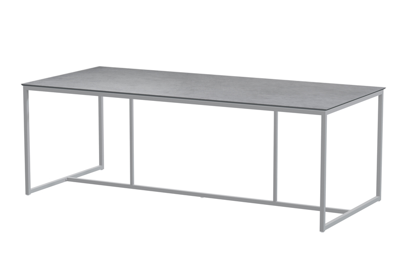 Quatro Tafelframe Frost Grey met HPL Light Grey tafelblad 220 x 95 cm - 4SO