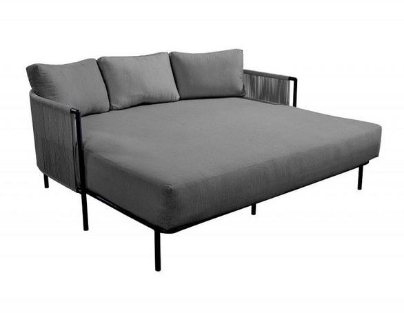 Umi daybed alu black rope grey Yoi