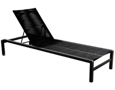 Ishi stackable lounger alu black rope black Yoi