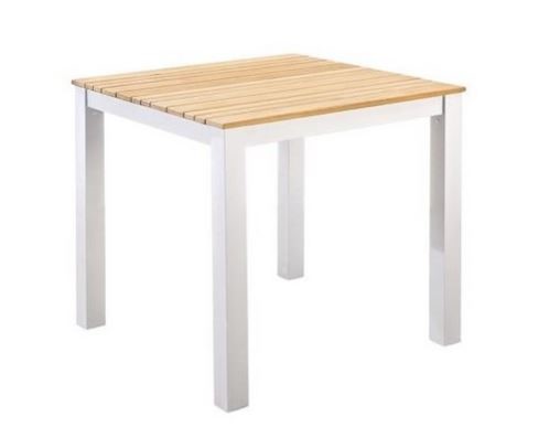 Yoi Arashi dining table 76x76cm. alu white/teak - 