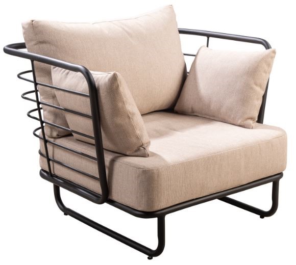 Taiyo lounge chair alu black/flax beige