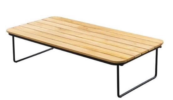 Taiyo coffee table 120x60x30cm. alu black teak Yoi