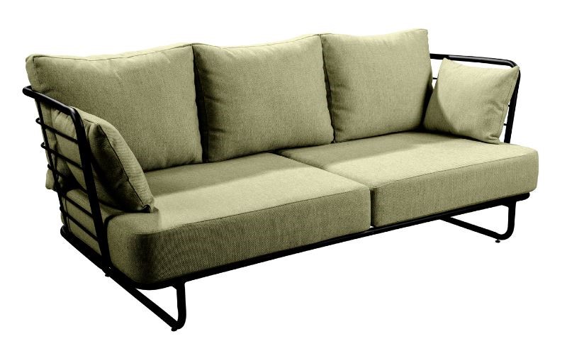 Taiyo sofa 3 seater alu black/emerald green