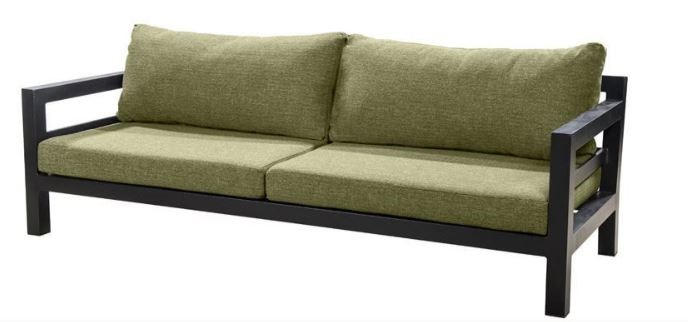 Midori sofa 3 seater alu black/emerald green