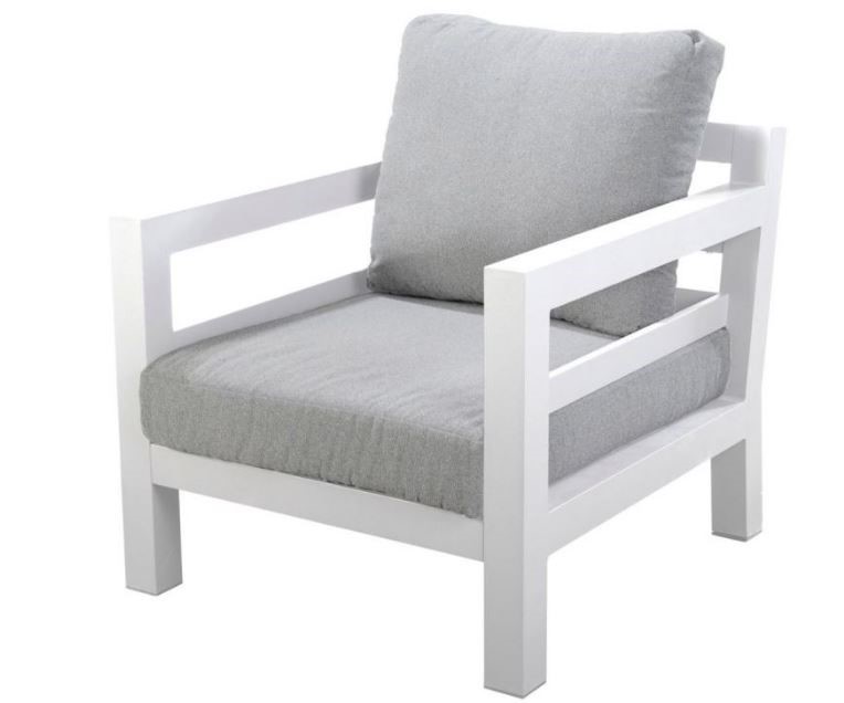 Midori lounge chair alu white/mixed grey