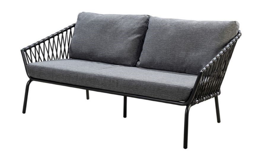 Jikan sofa 3 seater alu black/rope black/panther black