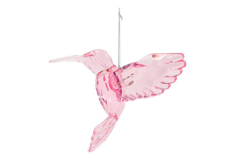 Ornament pvc kolibri h7 cm glitter/roze - Kurt S. Adler