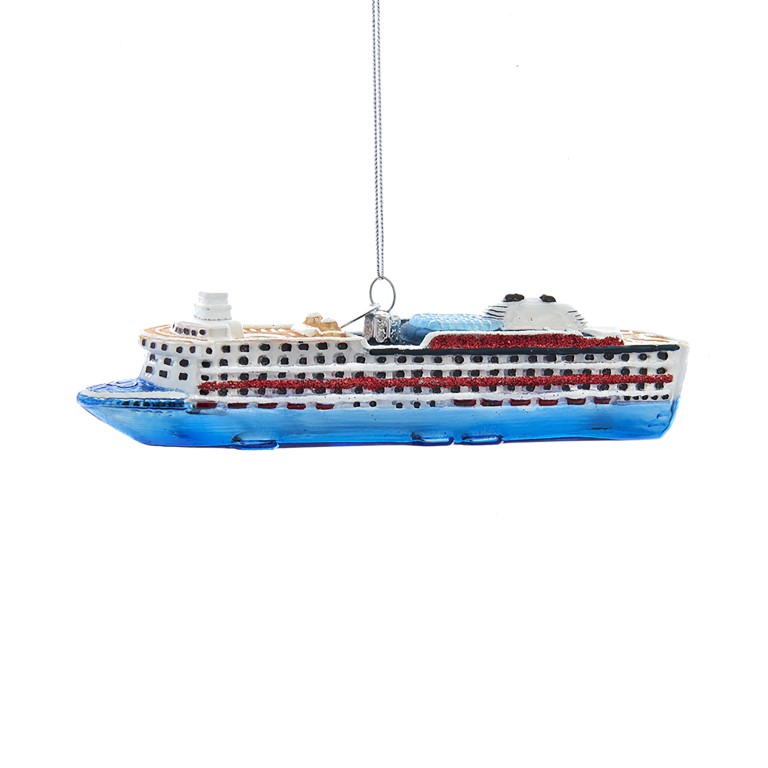 Orn.glas cruise schip l15cm - Kurt S. Adler