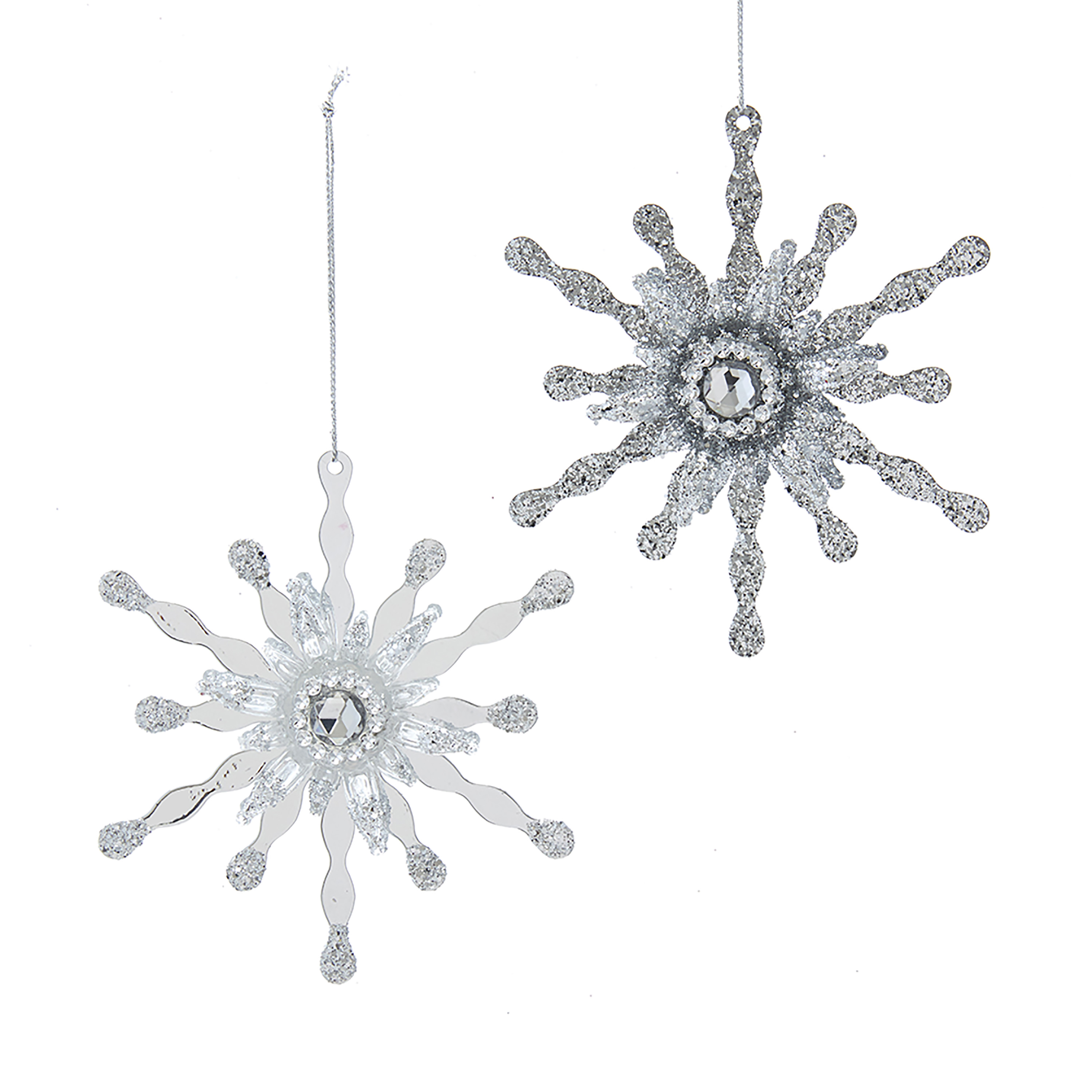 Ornament White & Silver metaal h11 cm - Kurt S. Adler
