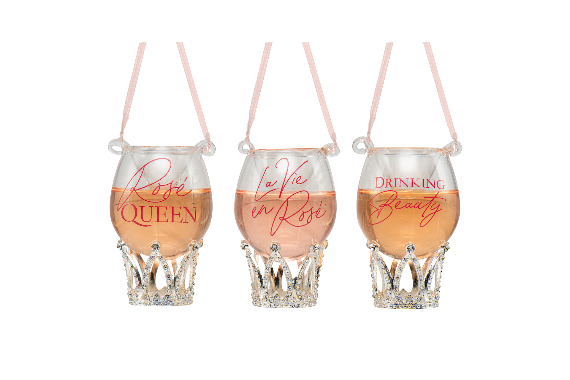 Rosé bottle + wine ornaments glass - Kurt s Adler™ (2st)