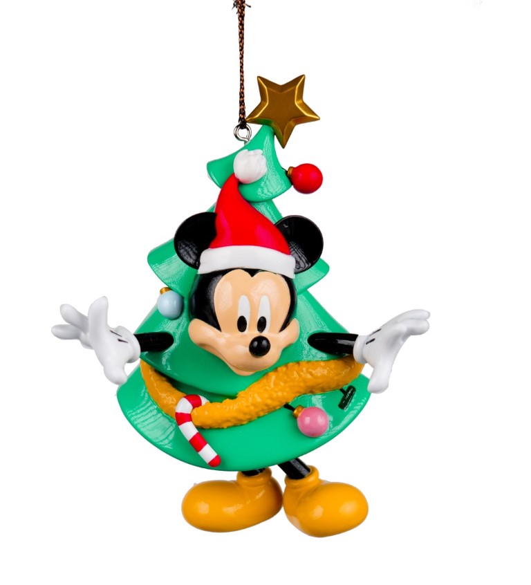 Disney kerstornament Mickey in kerstboom 8 x 5,5 x 10 cm - Kersthanger